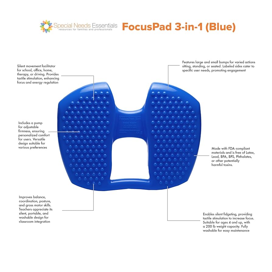 Amazon.com: Special Needs Essentials FocusPad 3-in-1 | Blue